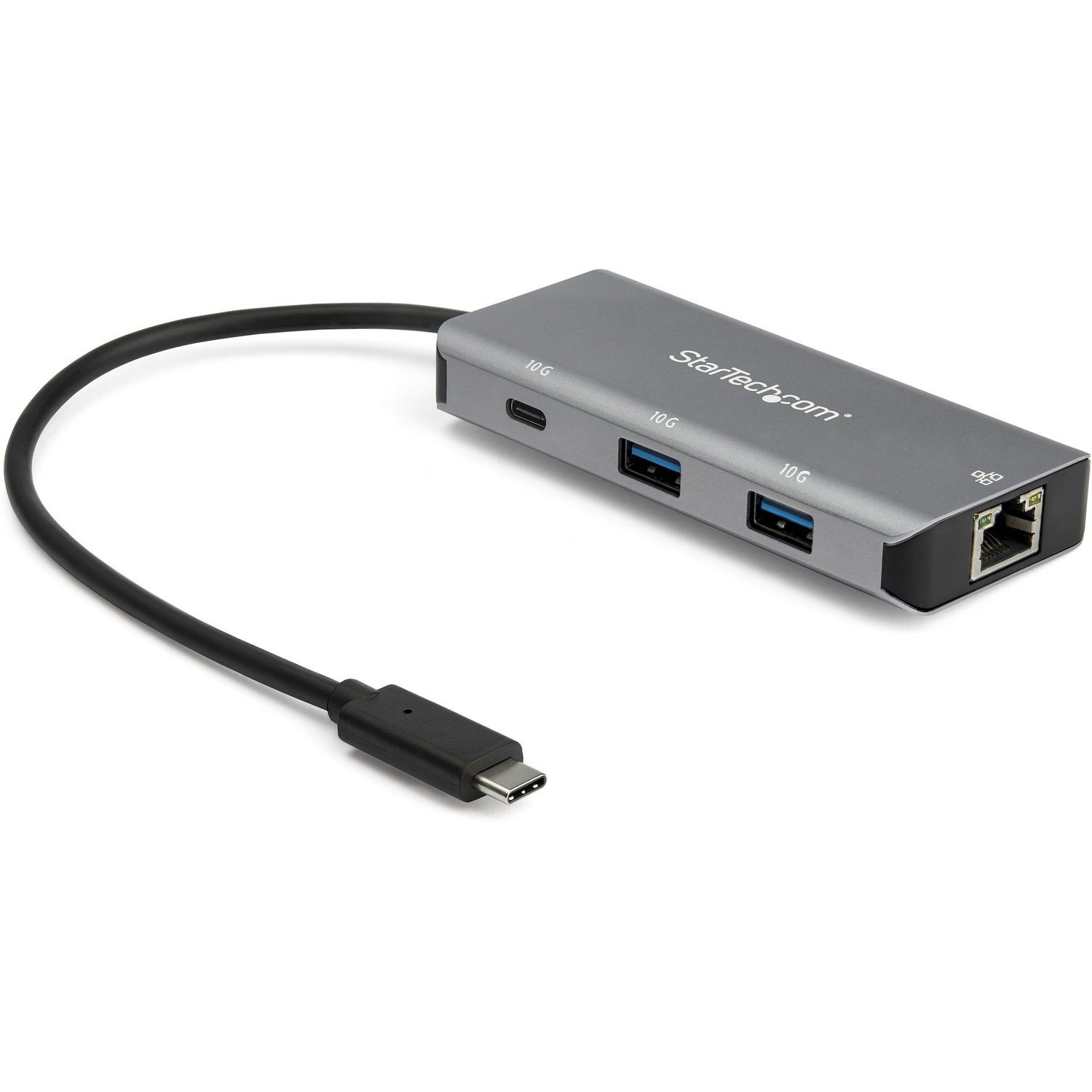 StarTech.com USB/Ethernet Combo Hub - USB 3.1 Type C - External - Black, Space Gray