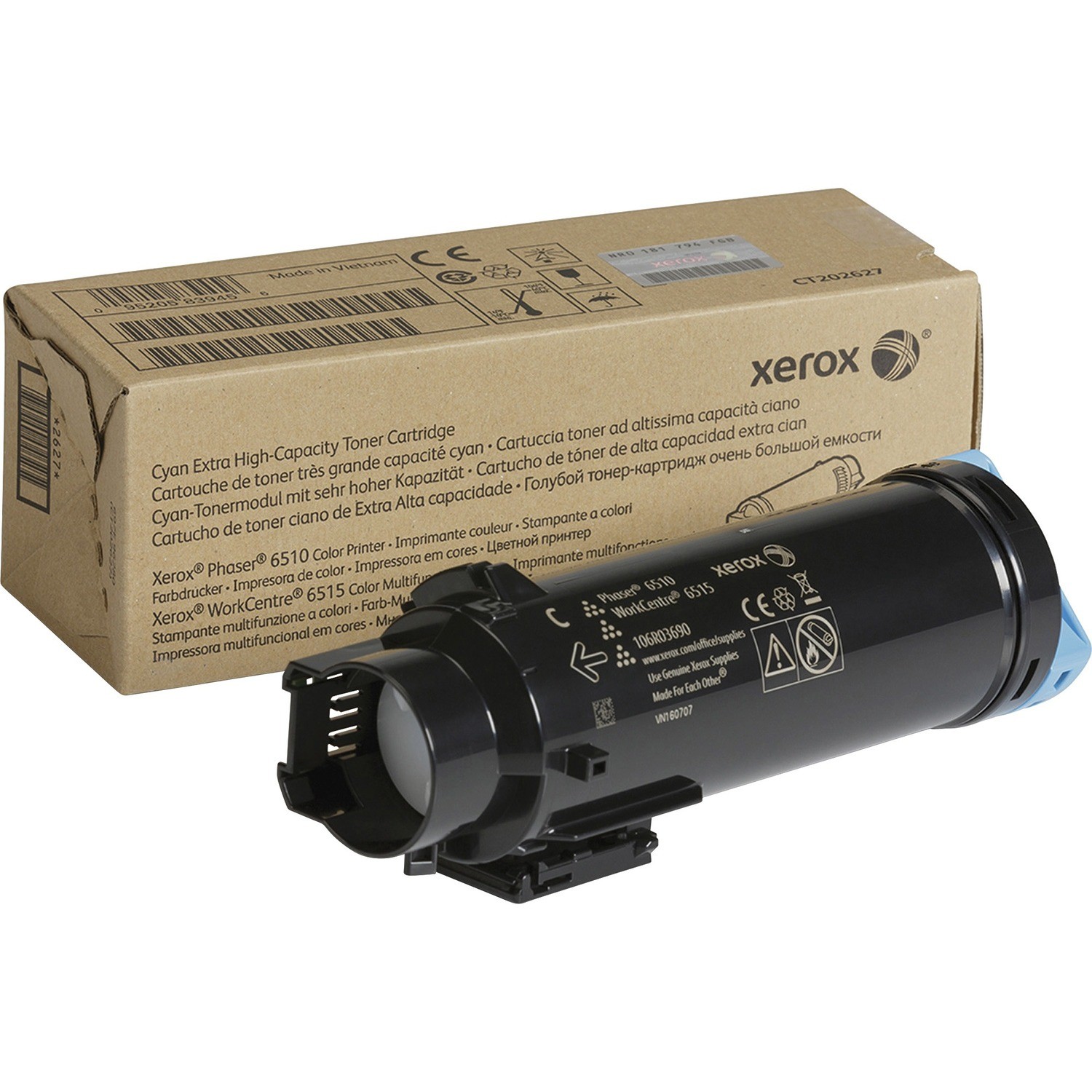 Xerox Genuine Phaser&reg; 6510, WorkCentre&reg; 6515 Cyan Extra High capacity Toner Cartridge (4300 Pages) - 106R03690