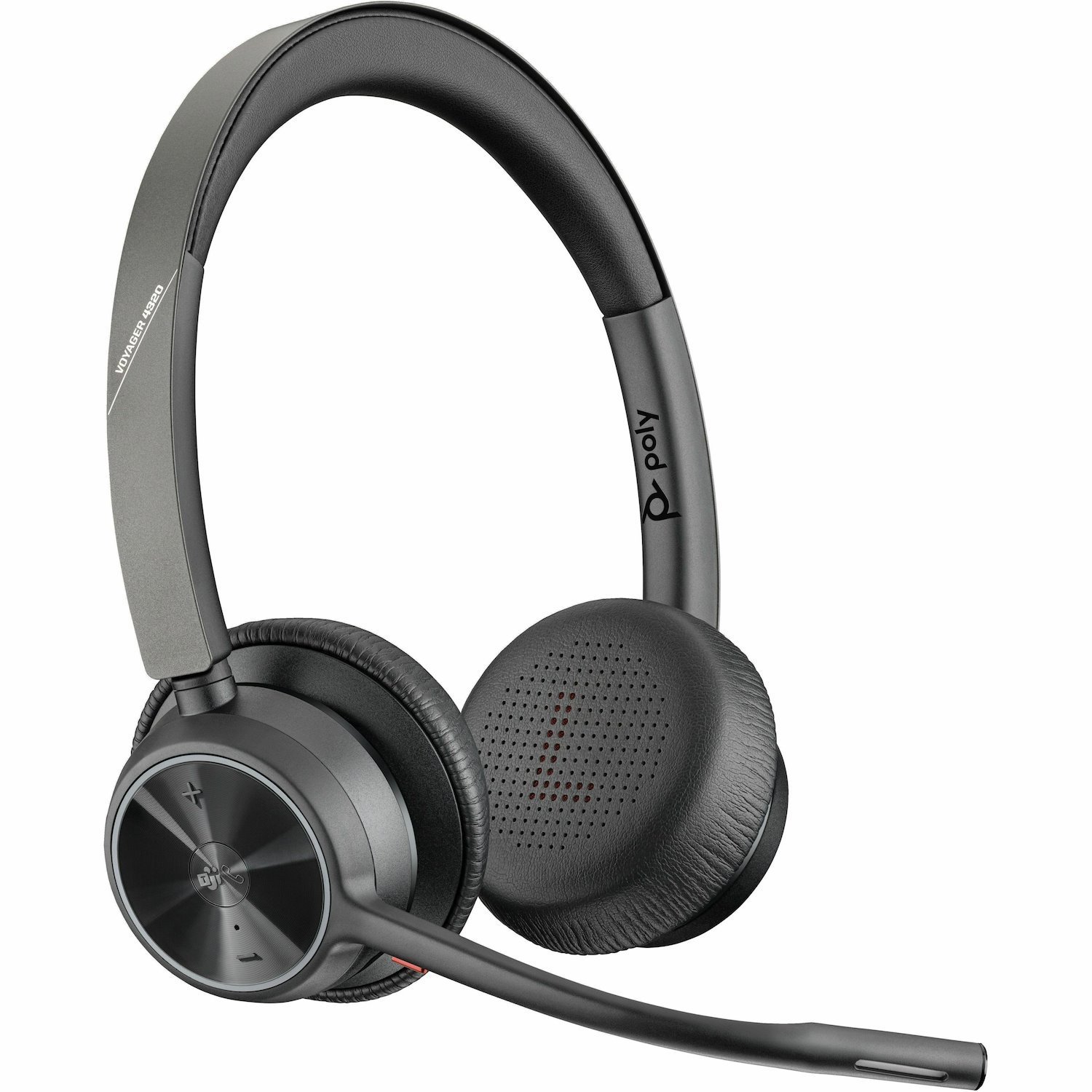 Poly Voyager 4300 UC 4320 Wired/Wireless On-ear, Over-the-head Stereo Headset - Black