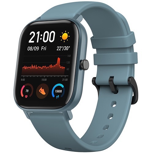 Amazfit GTS Smart Watch - Square Case Shape - Steel Blue Body Color - Aluminium Alloy Body Material - Silicone Band Material