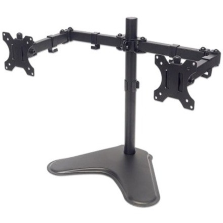 Manhattan Universal Dual Monitor Stand With Double-Link Swing Arms For 13" To 32" Monitors Up To 17 LBS