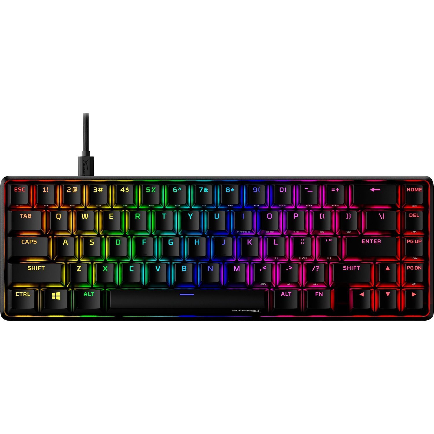 HP Alloy Origins 65 Gaming Keyboard - Cable Connectivity - USB Type C Interface - RGB LED - English (US) - Black