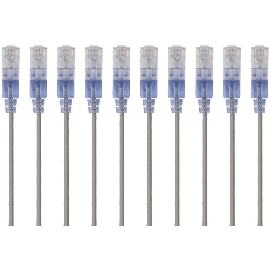 Monoprice Slim Cat6a Cable - 10PK 1FT GR