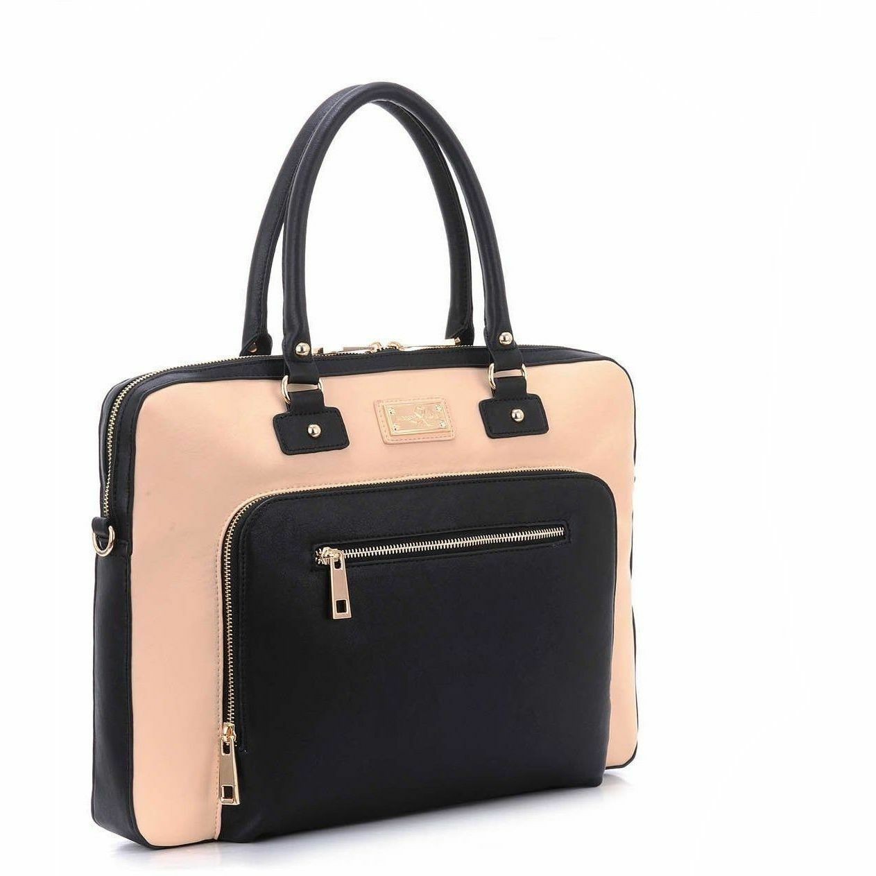 Sandy Lisa London Carrying Case for 15.6" Accessories, Notebook, Cellular Phone, Tablet, Stylus - Cream, Black