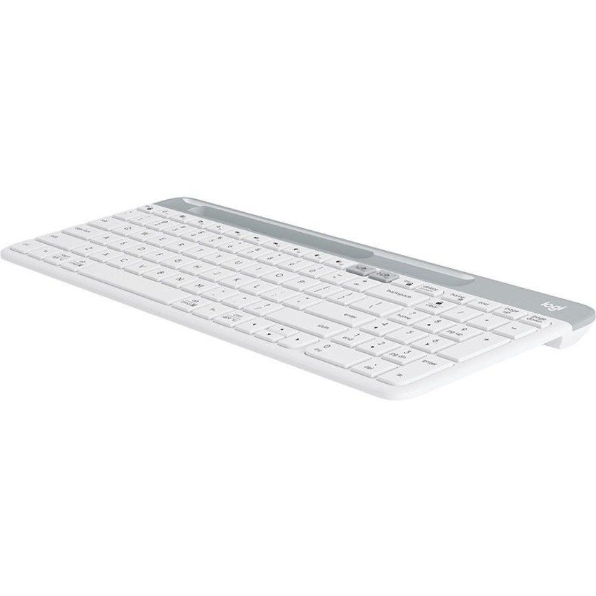 Logitech K580 Keyboard - Wireless Connectivity - USB Interface - Off White