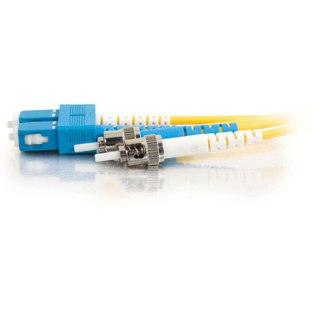 Cables To Go C2G SC-ST 9/125 Os2 Duplex Single-Mode Fiber Optic Cable, Yellow, 10M, Taa