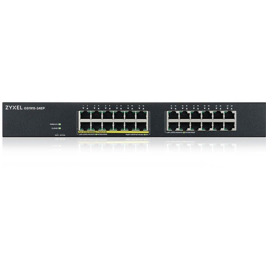 ZYXEL GS1915-24EP 24-Port Gigabit Smart Nebula Cloud Managed PoE Switch | 12 PoE+ Ports at 130W