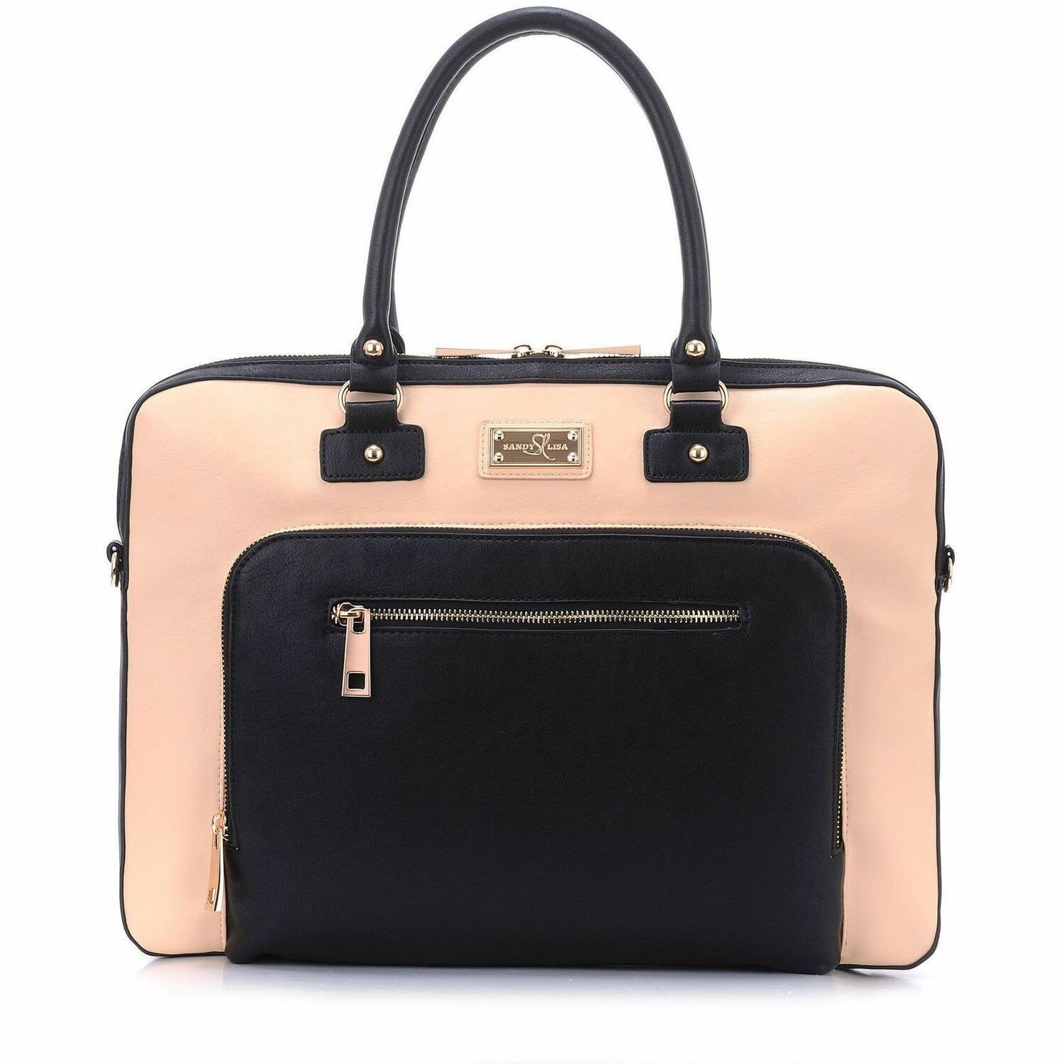 Sandy Lisa London Carrying Case for 15.6" Accessories, Notebook, Cellular Phone, Tablet, Stylus - Cream, Black