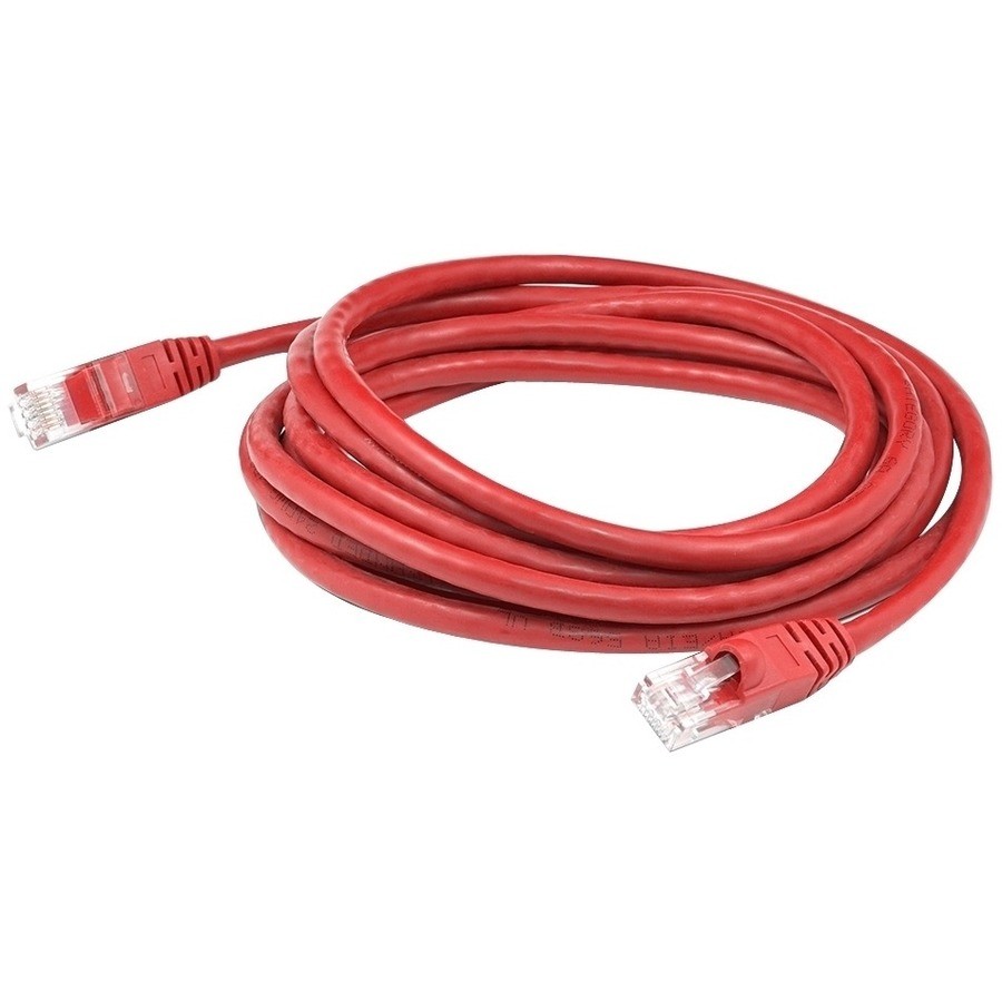 AddOn 15m Red CAT 6 Shielded Plenum-Rated Ethernet Cable Snagless Easy Clear Boot RJ-45 M/M