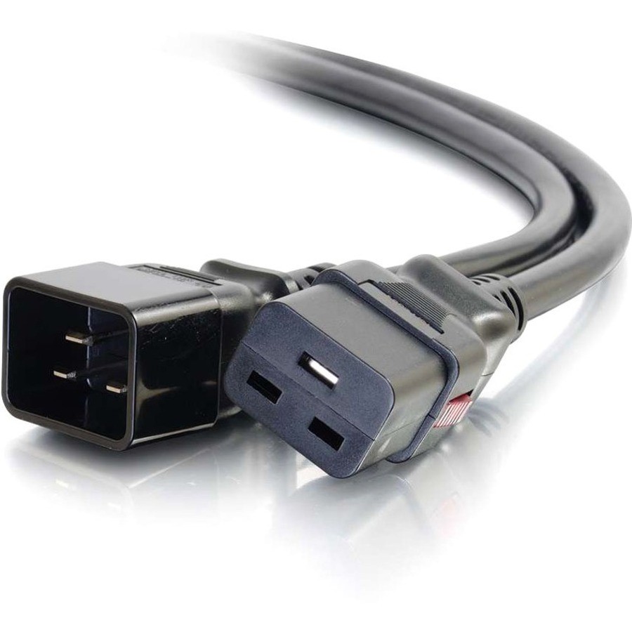 Cables To Go C2G 250V 15A Locking Power Cord, C20 To C19, Black, 15FT
