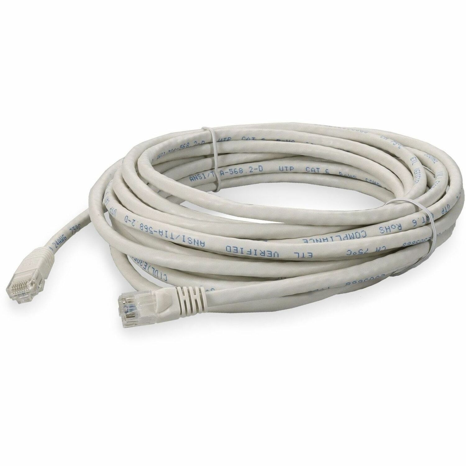 AddOn 50ft White CAT 6 PVC Ethernet Cable Snagless Bubble Boot RJ-45 M/M