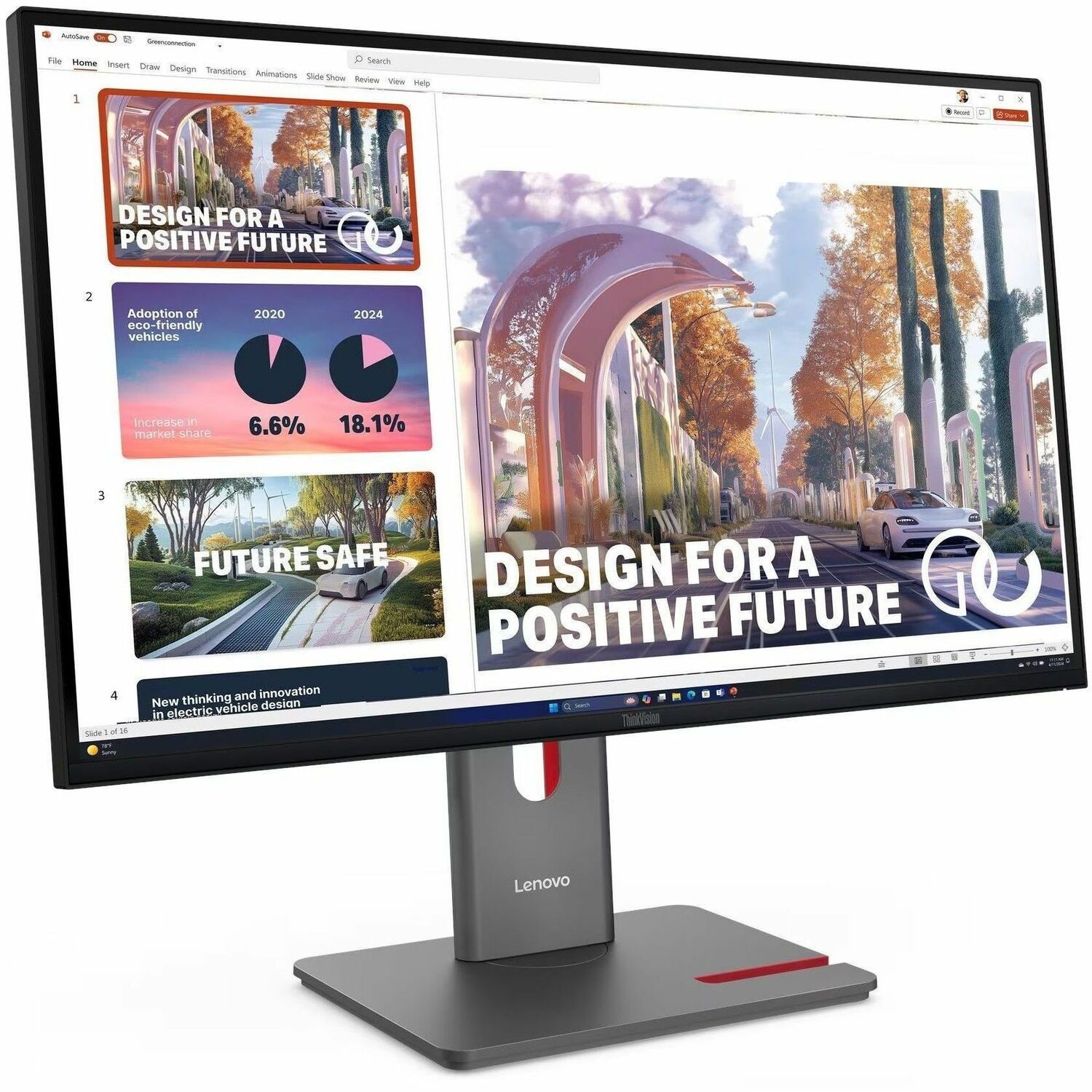 Lenovo ThinkVision P27QD-40 27" Class WQHD LED Monitor - 16:9 - Raven Black