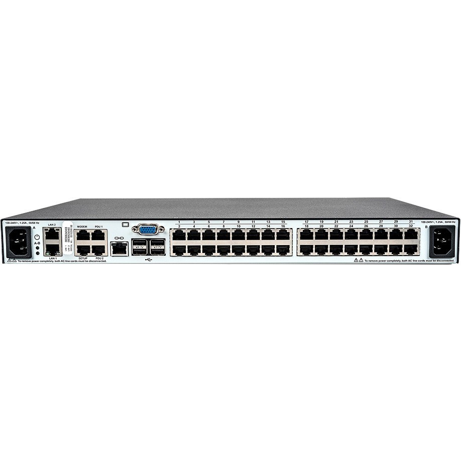 Vertiv Avocent MPU 32-Port, 8 Digital KVM Paths, TAA Compliant, Dual AC Power Supply