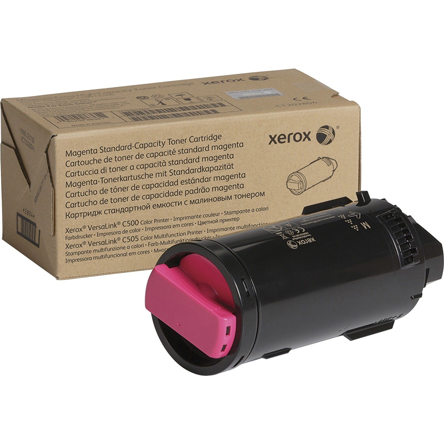 Xerox Genuine Xerox&reg; VersaLink&reg; C500 Color Printer, C505 Color Multifunction Printer Magenta, Standard capacity Toner Cartridge (2400 Pages) - 106R03860