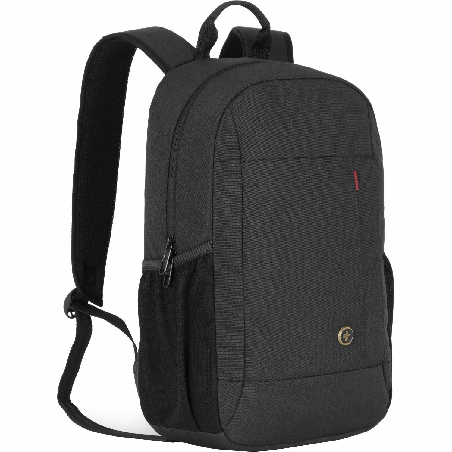 Swissdigital ARBON Black Backpack - Sleek, Durable Bag with USB Charging Port, RFID Protection Pocket, Padded Laptop/Tablet Compartment (Fits up to 16"), Trolley Sleeve, Powerbank Pocket, and Water Bottle Holder