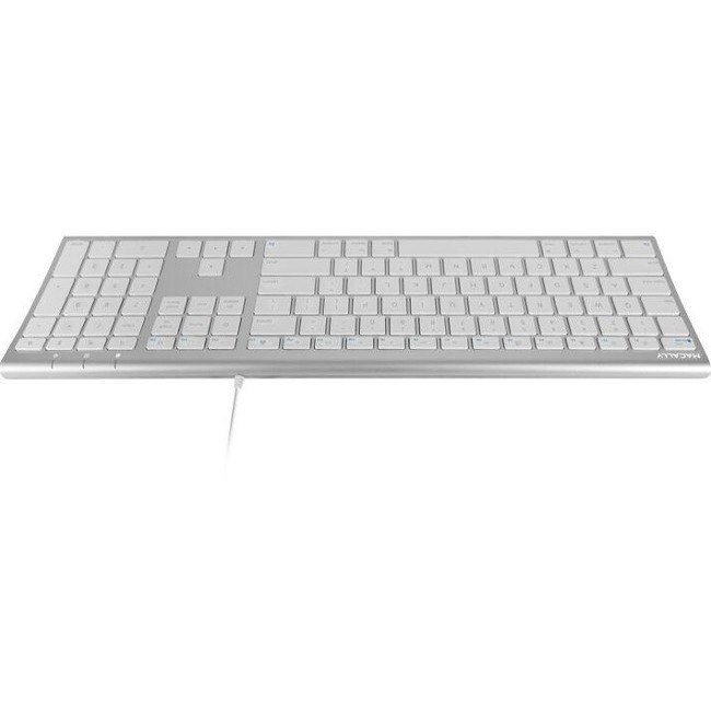 Macally Aluminum Ultra Slim USB Wired keyboard for Mac and PC