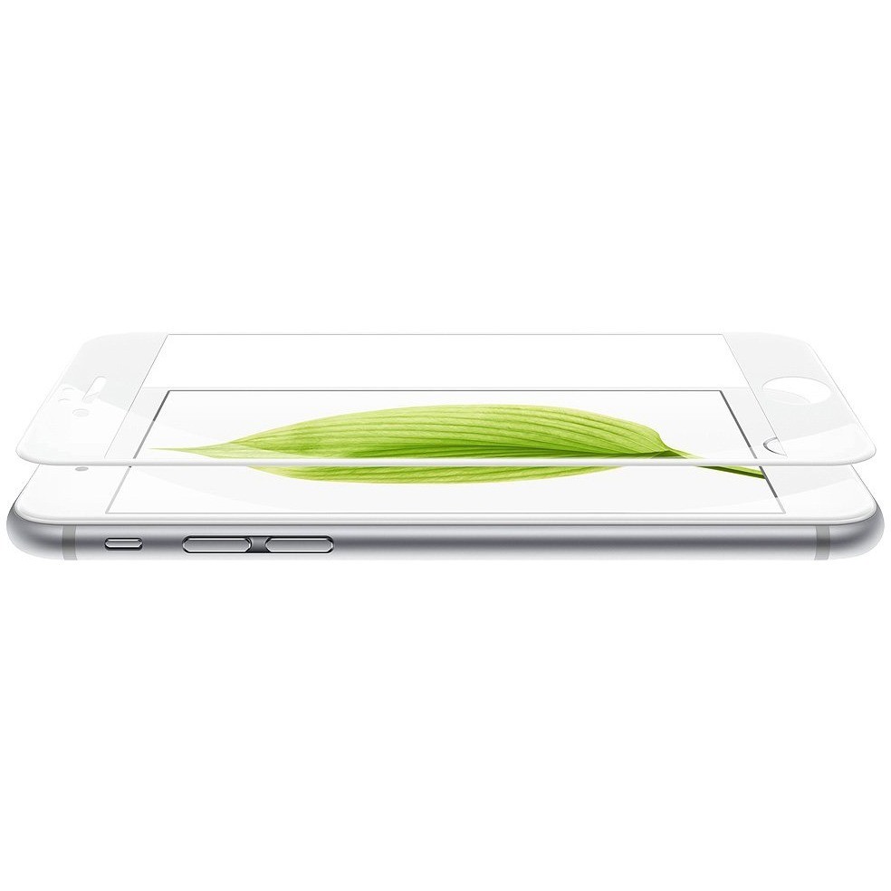 Amzer Kristal Tempered Glass HD Edge2Edge White Screen Protector for iPhone 6 White, Transparent