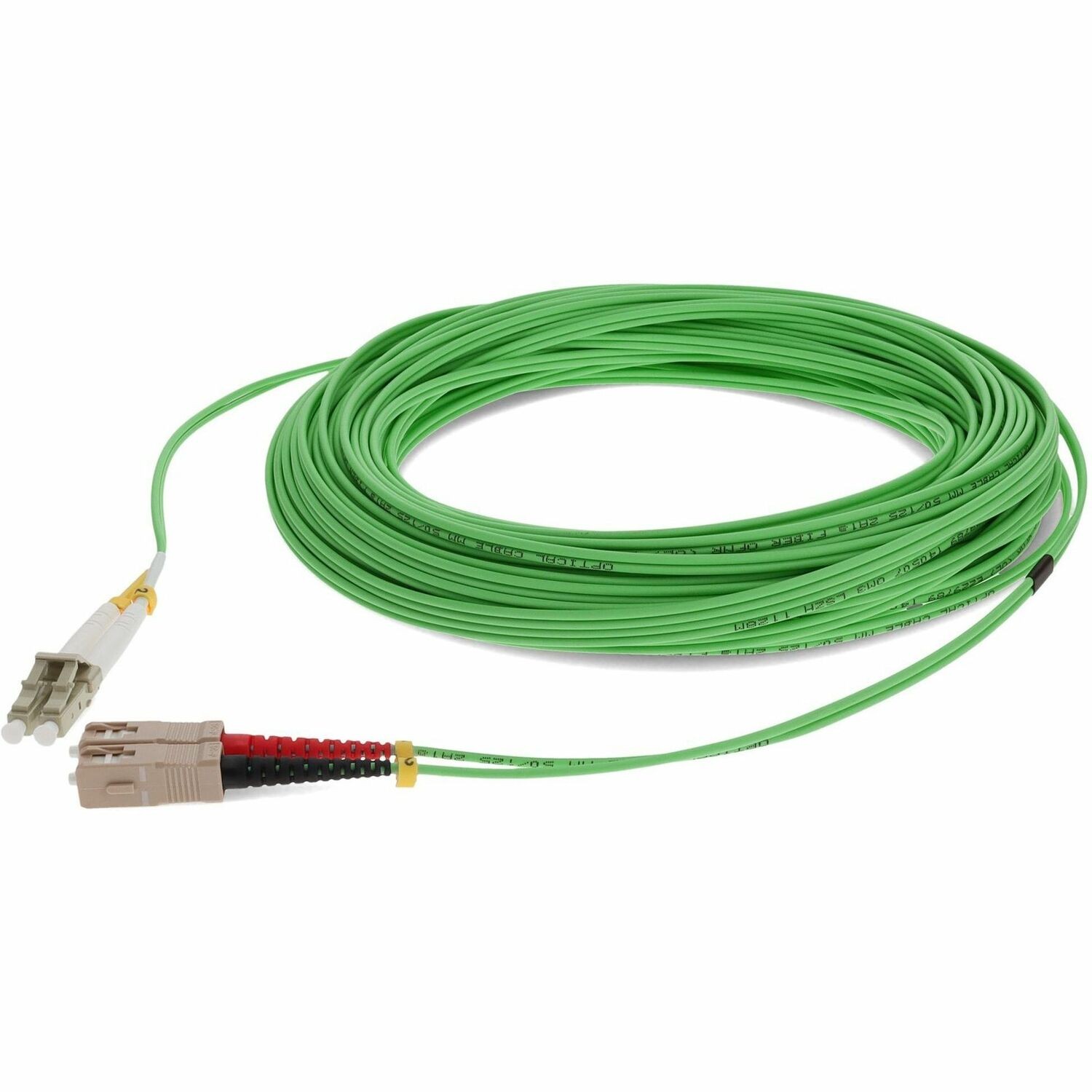 AddOn 20m SC to LC Green OM3 Duplex OFNR (Riser-Rated) TAA MMF (Multi Mode) Fiber Patch Cable, 50/125