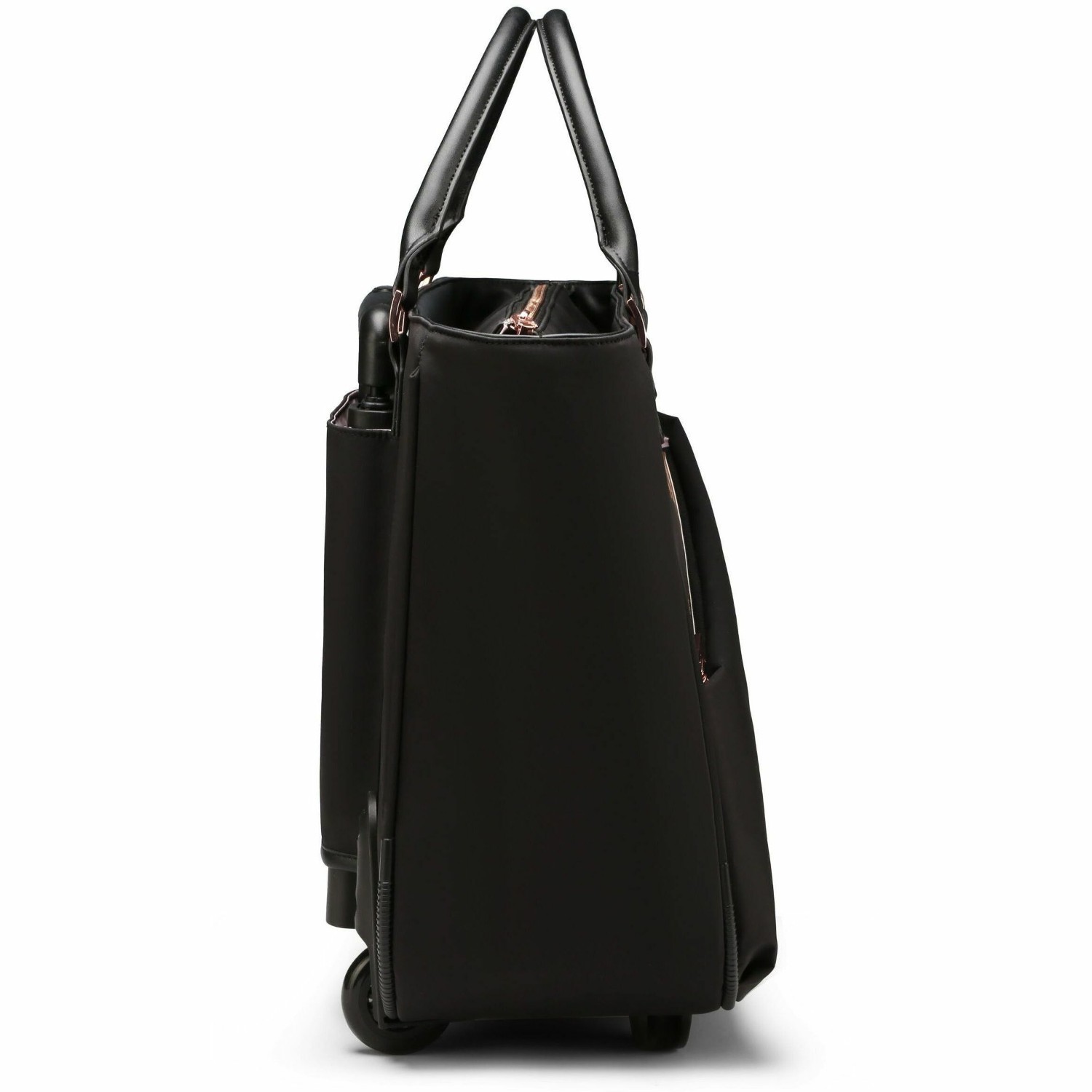 Swissdigital KATY ROSE NG Black Tote Cabin | LED - USB Charging Port, RFID Protection Pocket, LED Light, Eco-Friendly Fabric, Padded Laptop Compartment for 17" Laptop, Padded Tablet Compartment for 12.9" Tablet, Dedicated Powerbank Pocket