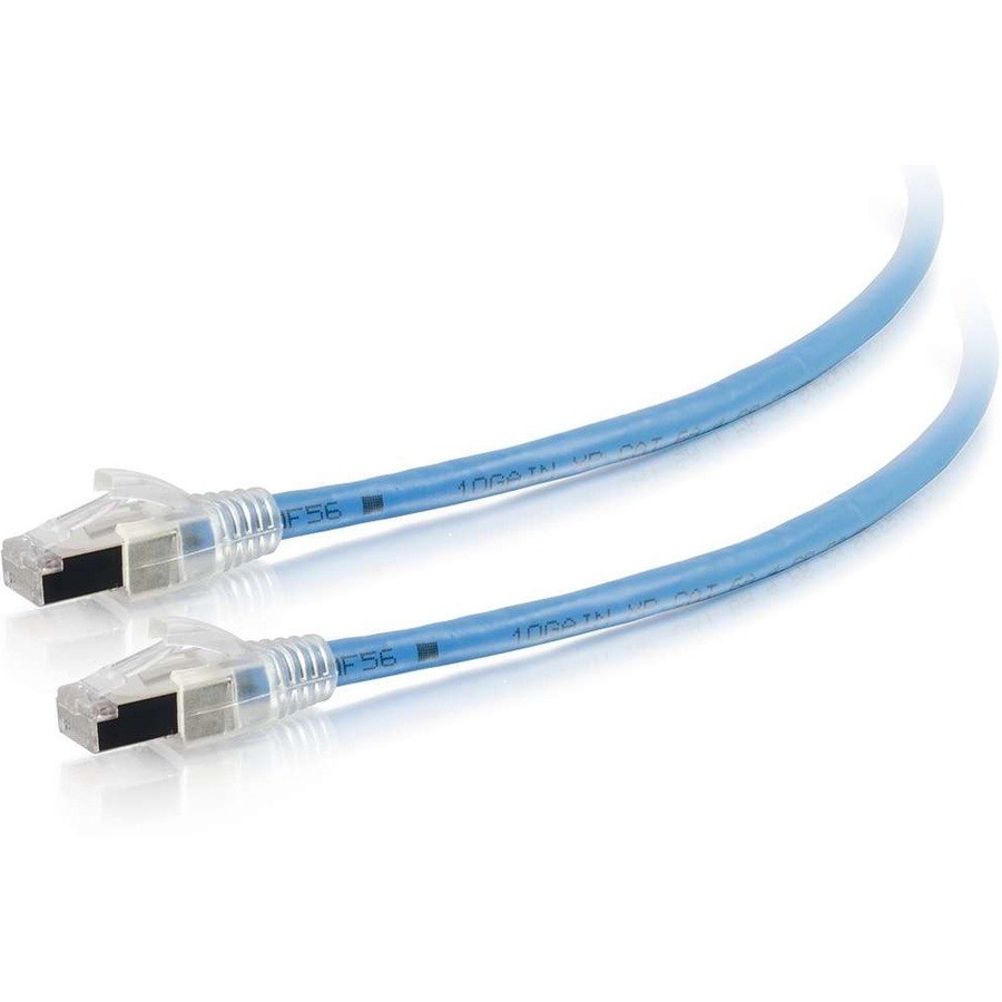 Cables To Go C2G HDBaseT-Certified Cat6A Plenum Cable w/Discontinuous Shielding, Blue, 35FT