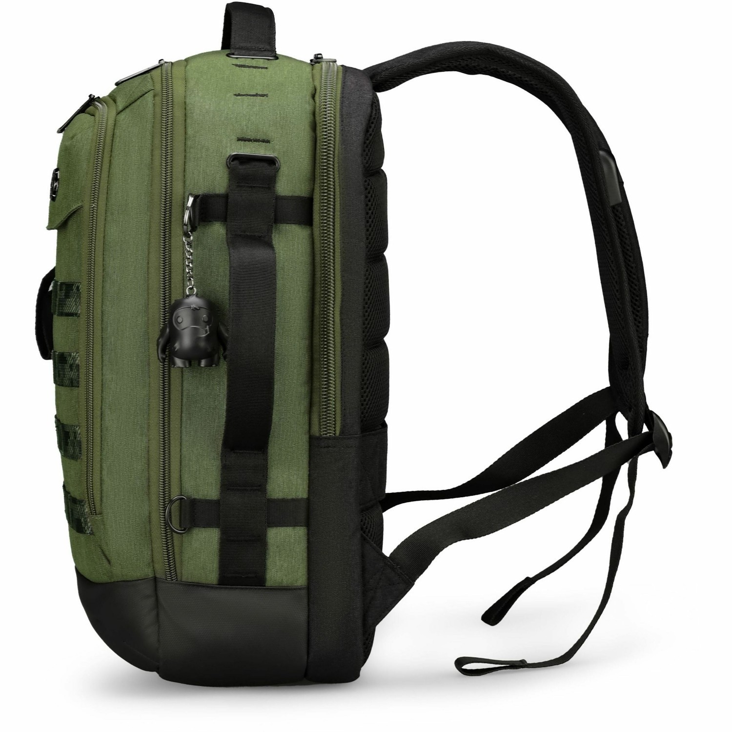 Swissdigital BERG Dark Green L Backpack - Durable, TSA-Friendly Bag with Patented USB Charging Port, RFID Protection Pocket, Trolley Sleeve for Easy Travel, Padded Laptop Compartment that Fits up to 16" Laptop, Tablet Compartment that Fits up to 9.75", Dedicated Pockets for Powerbank, Mouse, Water Bottle, Key Clip, Multifunctional Storage, and a Breathable Mesh Back Panel