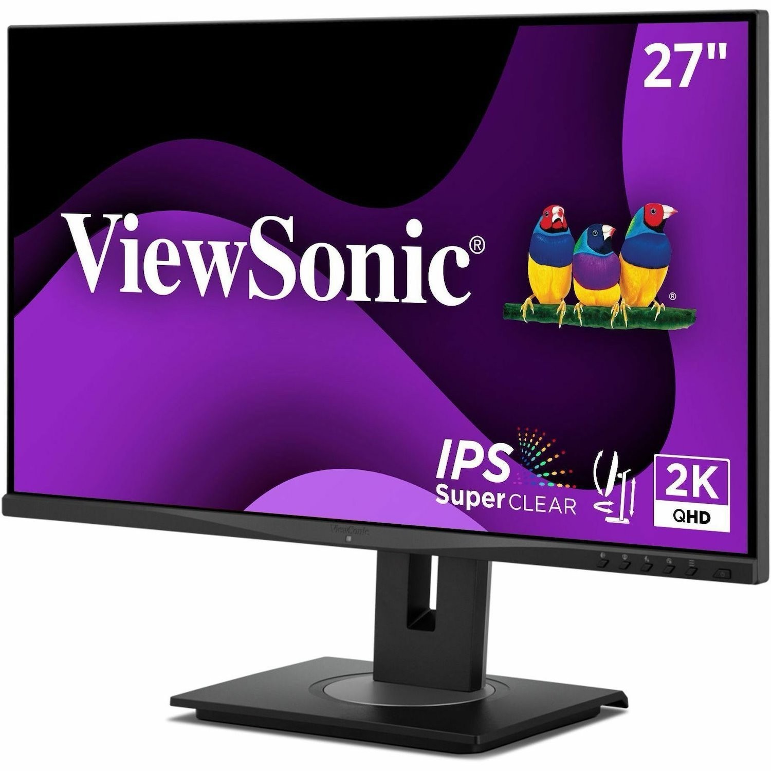 ViewSonic VG2748A-2K 27 Inch 1440p Monitor, IPS with Ambient Light Sensor and Privacy Alert for Smooth Home and Office Productivity, Advanced Ergonomics, HDMI, USB Hub, and DisplayPort Inputs
