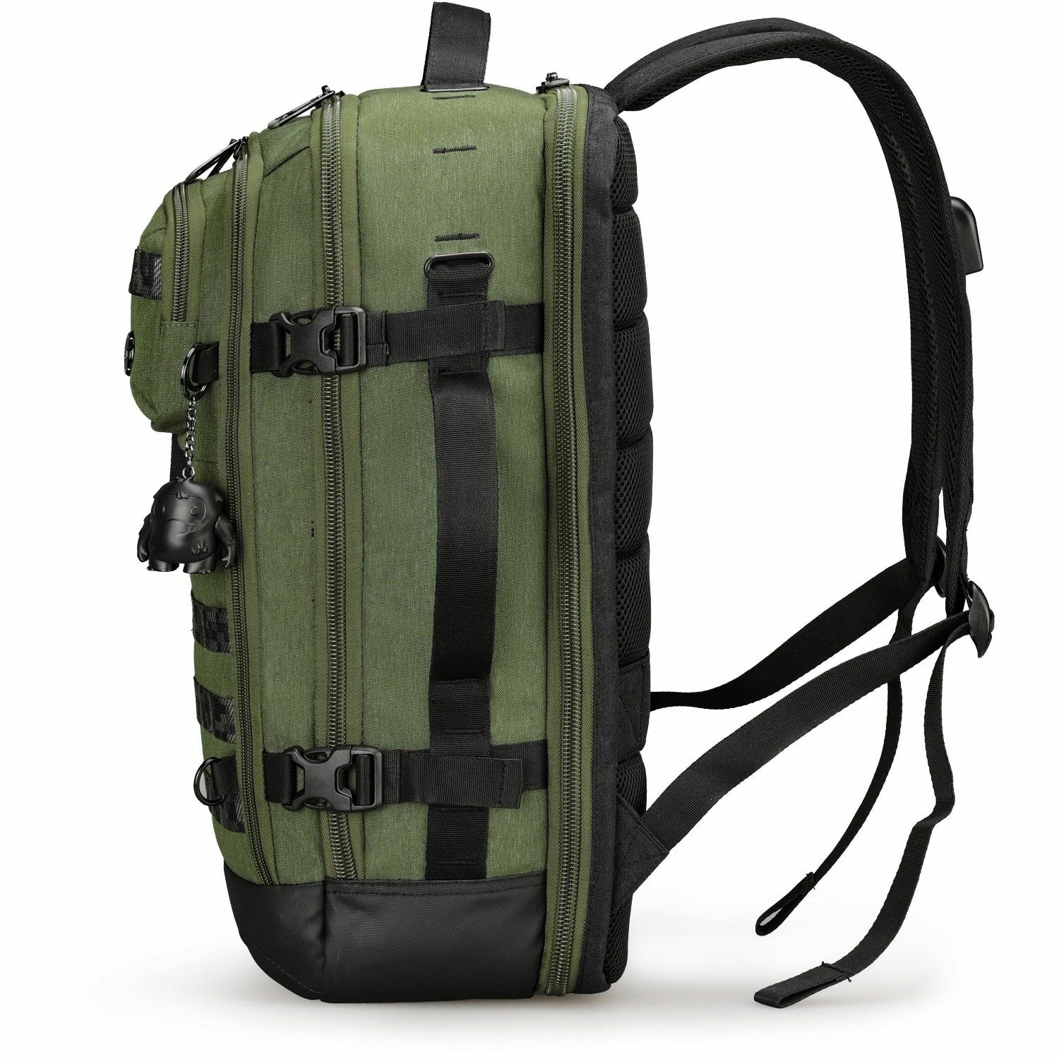 Swissdigital BERG PRO Dark Green XL Backpack - TSA-Friendly Backpack with USB Charging Port, RFID Protection Pocket, Trolley Sleeve for Easy Travel, Padded Laptop Compartment that Fits up to 17" Laptop, Tablet Compartment that Fits up to 12.9", Dedicated Pockets for Powerbank, Mouse, Water Bottle, Key Clip, Multifunctional Storage, Breathable Mesh Back Panel for All-Day Comfort & Ventilation, and Removable Camera Bag Insert for Photography Gear