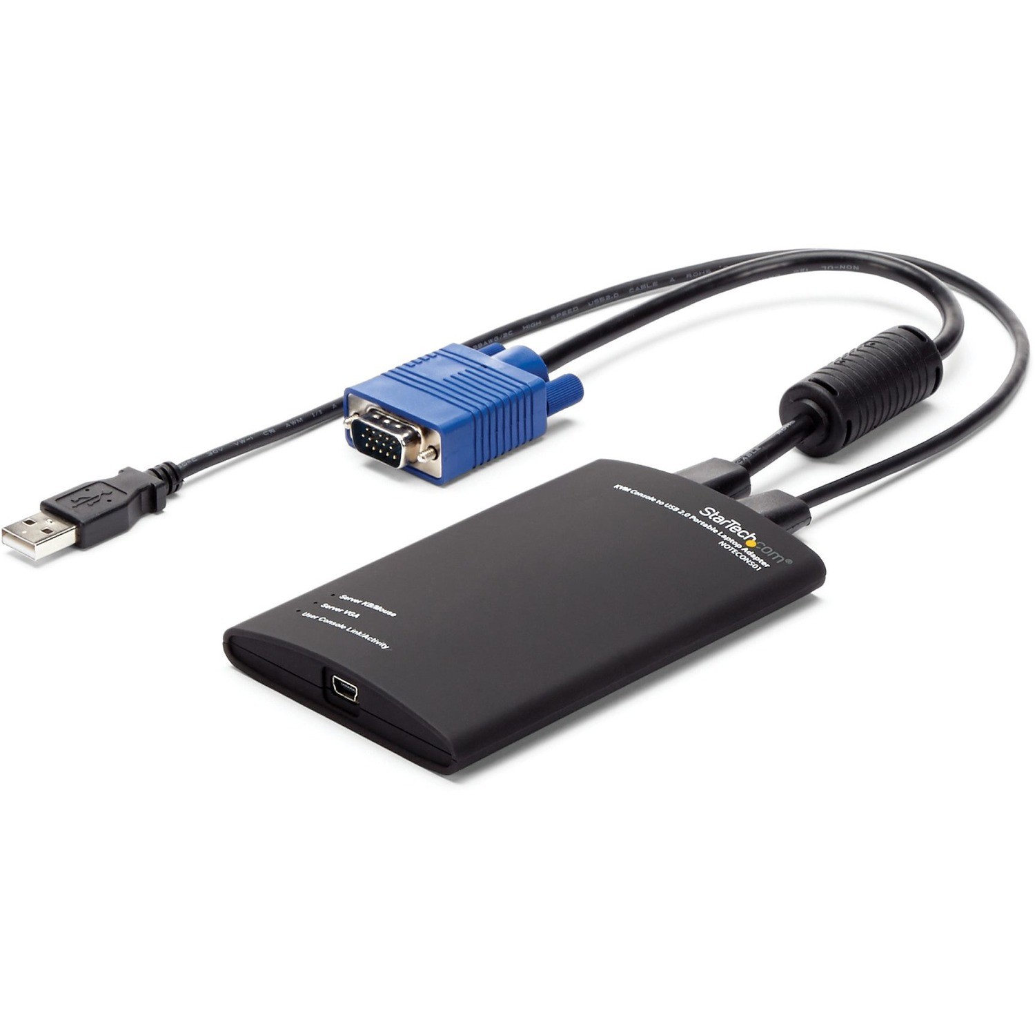 StarTech.com KVM Console to USB 2.0 Portable Laptop Crash Cart Adapter, Compact Notebook/Netbook KVM to USB Portable KVM Console, TAA