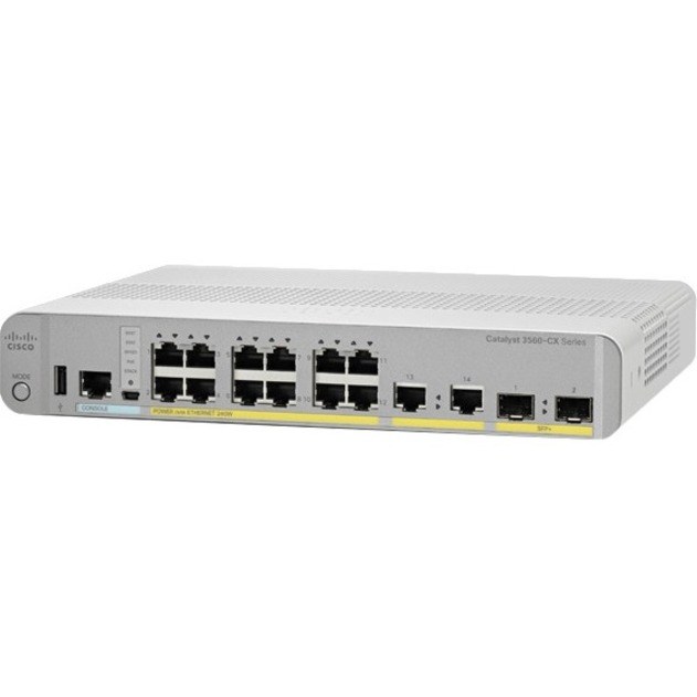 Cisco Catalyst 3560-CX 3560CX-8PT-S 10 Ports Manageable Layer 3 Switch - Gigabit Ethernet - 10/100/1000Base-TX - Refurbished