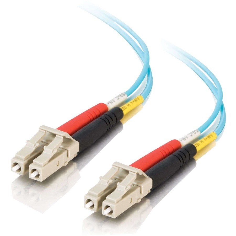 Cables To Go C2G LC-LC 10Gb 50/125 Om3 Duplex Multimode PVC Fiber Optic Cable, Aqua, 50M