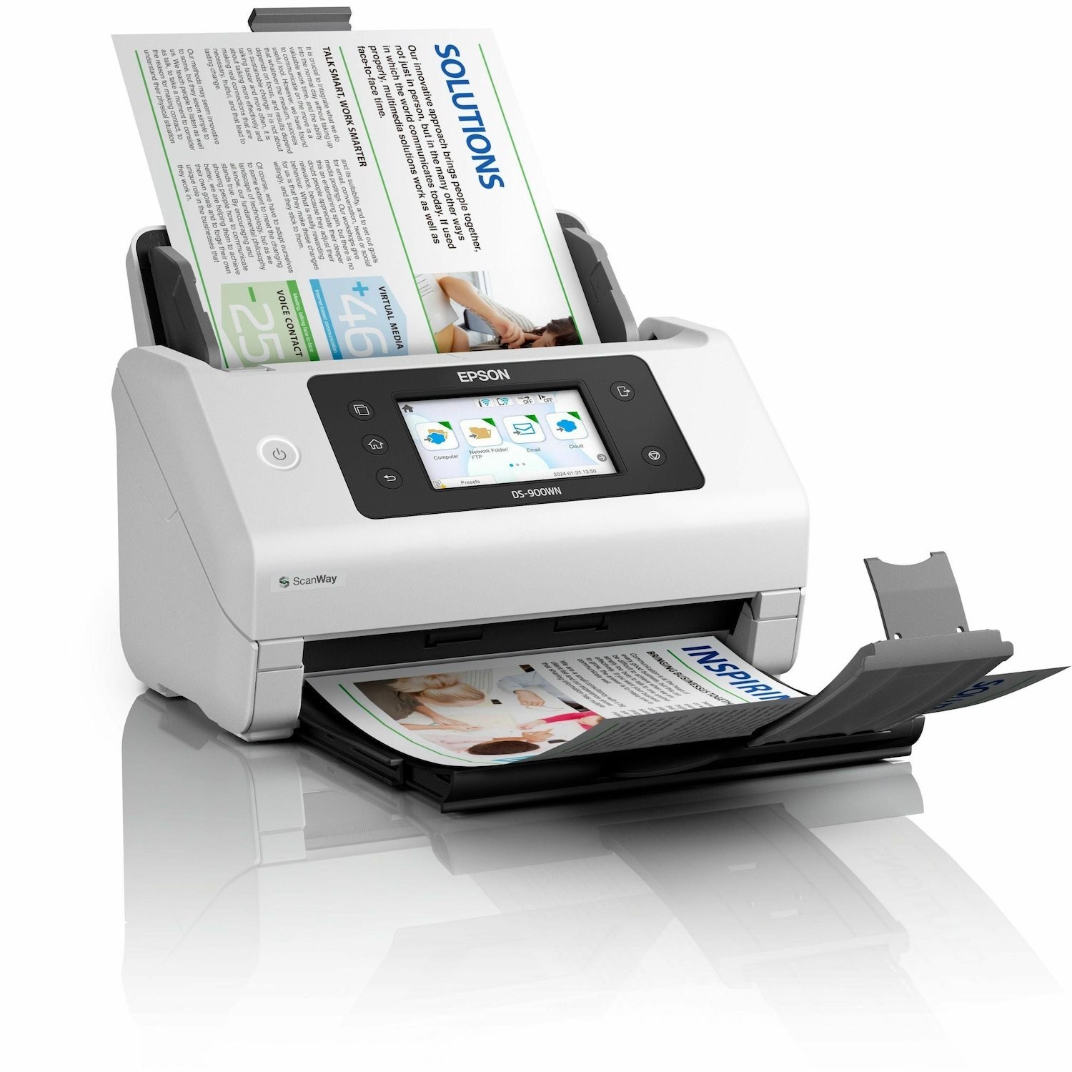 Epson WorkForce DS-900WN Cordless Sheetfed Scanner - 600 x 600 dpi Optical