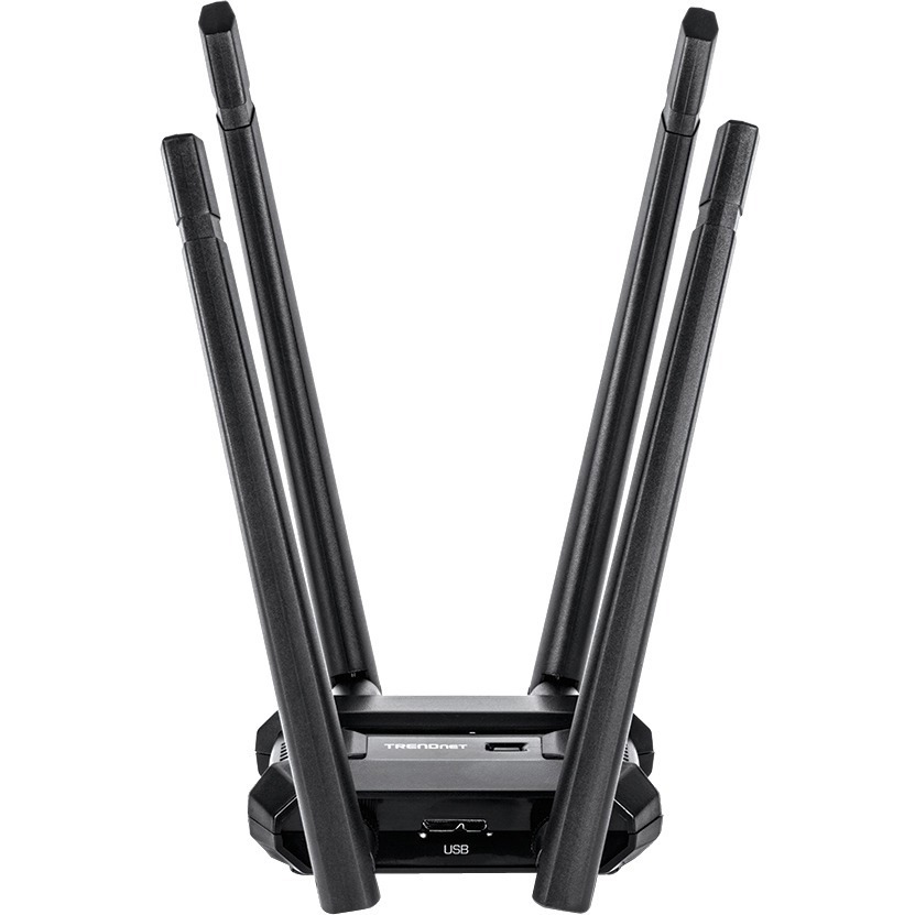 TRENDnet AC1900 High Power Dual Band Wireless USB Adapter, TEW-809UB, Stream 4K HD Video, Windows-Mac OS Compatible, USB 3.0 to USB Type A, Black