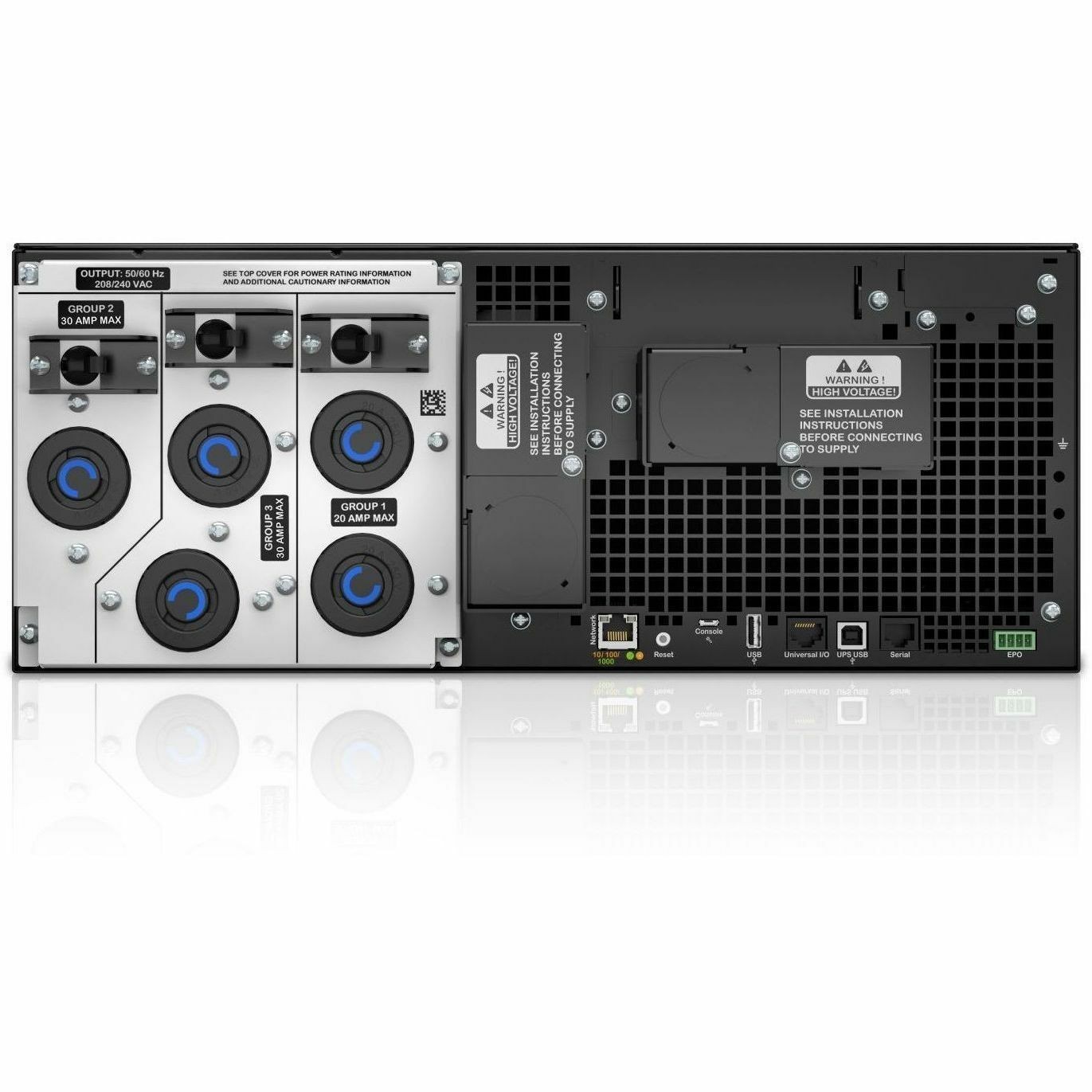 APC Smart-UPS On-Line, 6kVA/6kW, Rackmount 4U, 208V, 2x L6-20R+3x L6-30R NEMA outlets, Network Card+SmartSlot, Extended runtime, W/ rail kit [TAA]