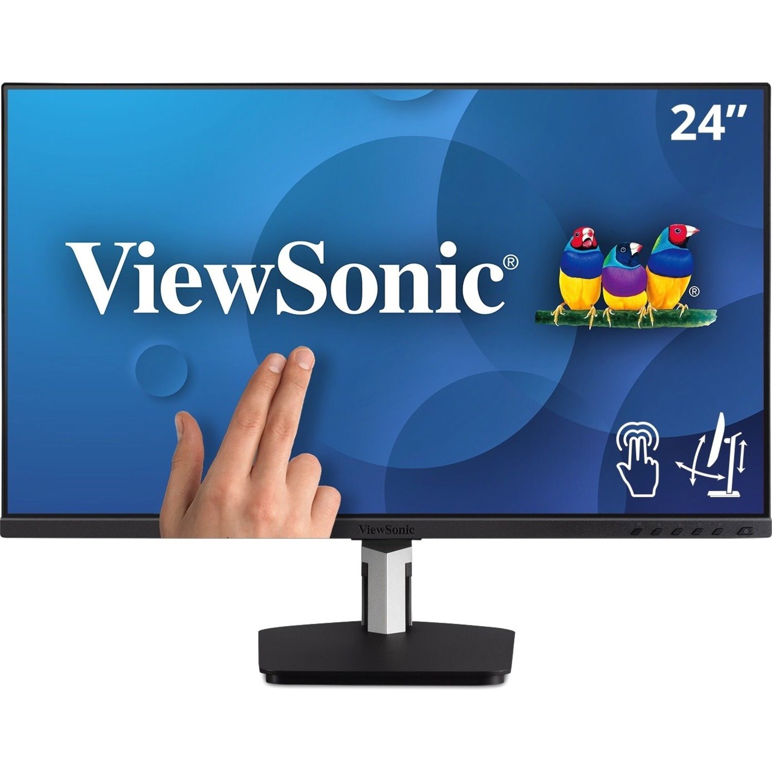 ViewSonic TD2455 24" 1080p IPS 10-Point Touch Monitor with Dual-Hinge Ergonomics, USB C, HDMI, DP