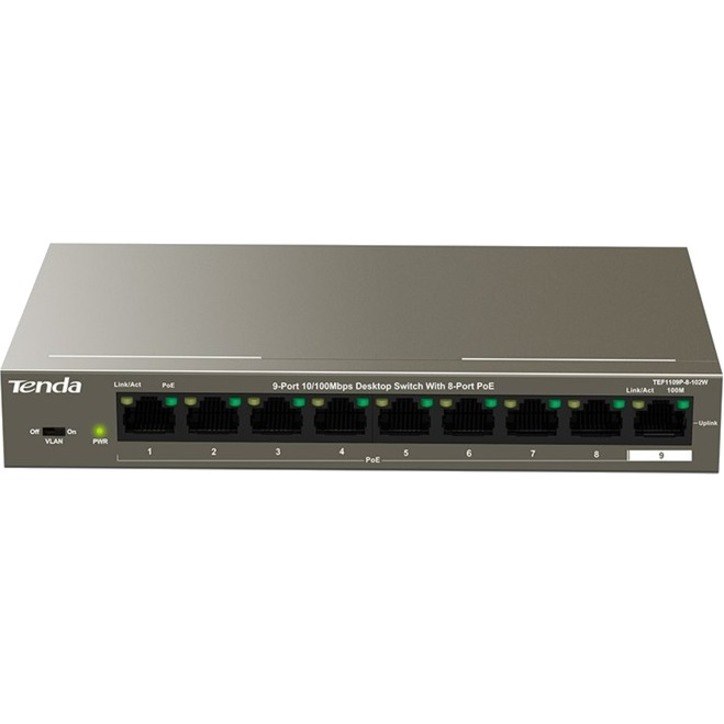 Tenda 9-Port Fast Unmanaged Switch With 8-Port PoE