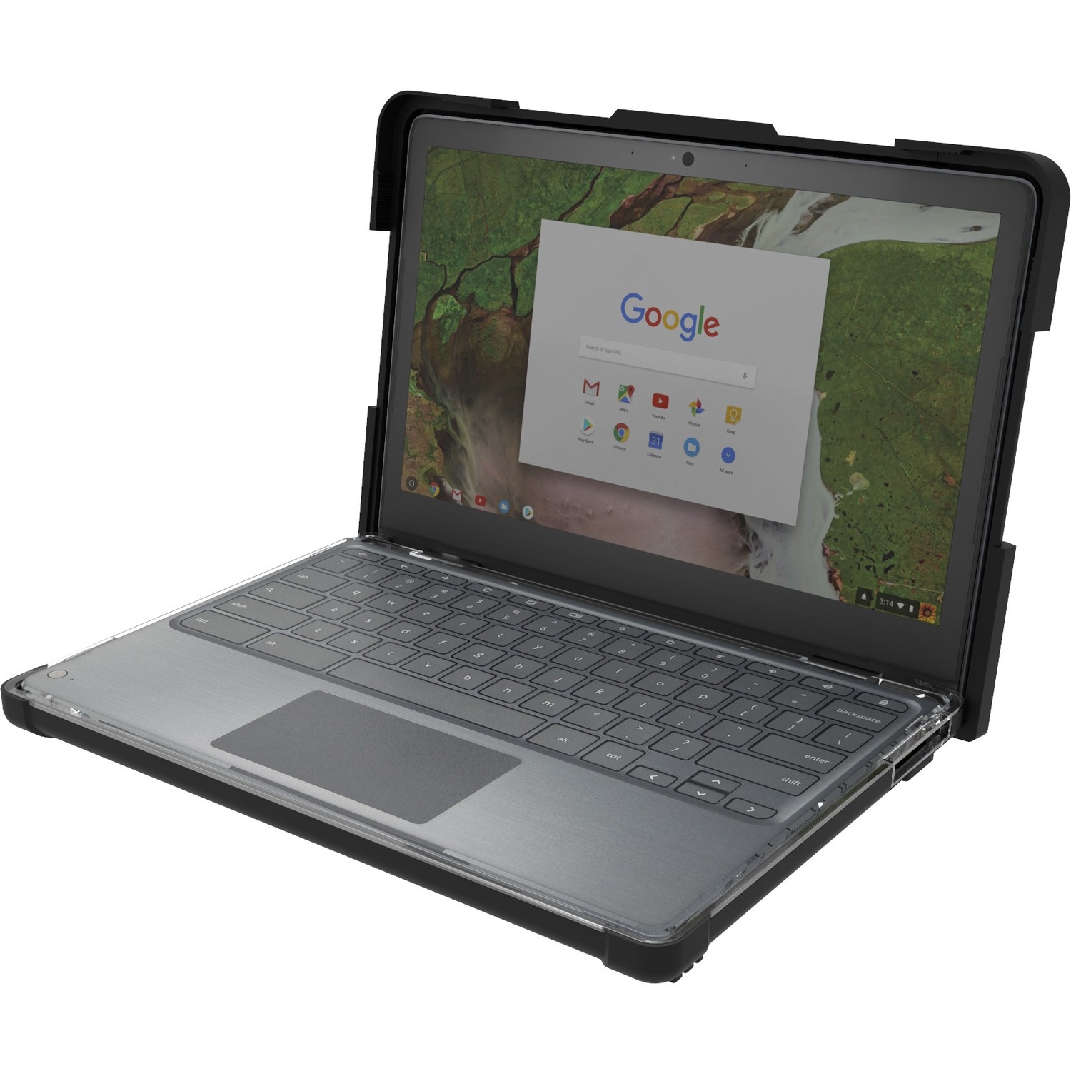 MAXCases Extreme Shell-S for Dell 3100/3110/5190 Chromebook Clamshell 11.6" (Black/Clear)