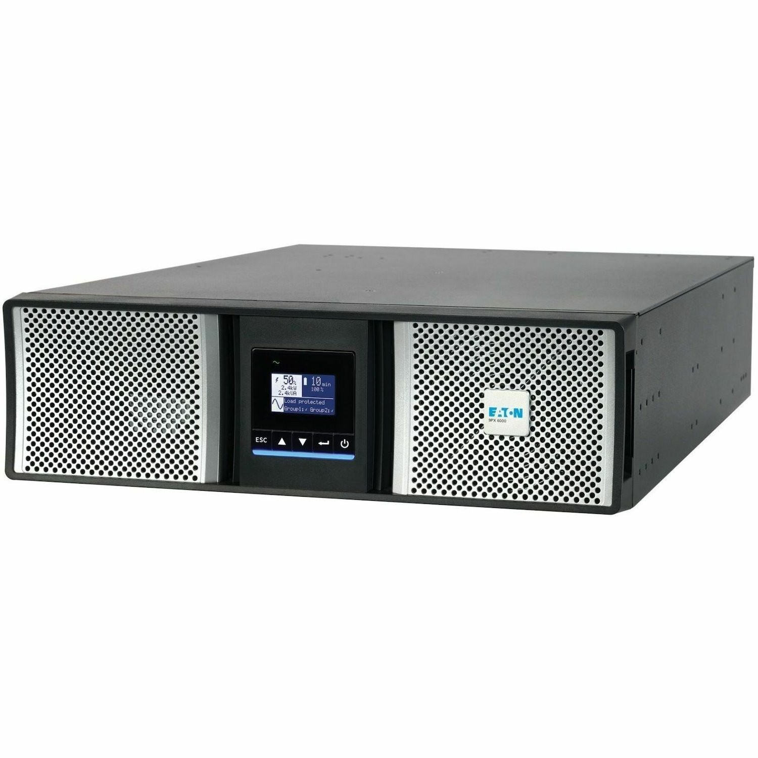 Eaton 9PX G2 6000VA 5400W 208V Online Double-Conversion UPS - L6-30P or Hardwired Input, 2 L6-20R, 2 L6-30R, Hardwired Output, Cybersecure Network Card, Extended Run, 3U Rack/Tower