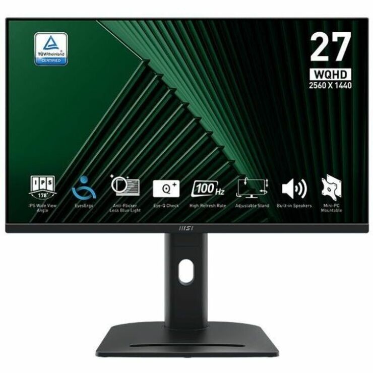 MSI Pro PRO MP275QPG 27" Class WQHD LCD Monitor - 16:10 - Matte Black