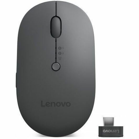 Lenovo Mouse - Bluetooth/Radio Frequency - USB Type C - Blue Optical - 5 Button(s) - Thunder Gray Box
