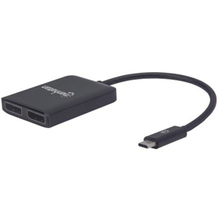 Manhattan Usb-C To Dual Displayport Adap