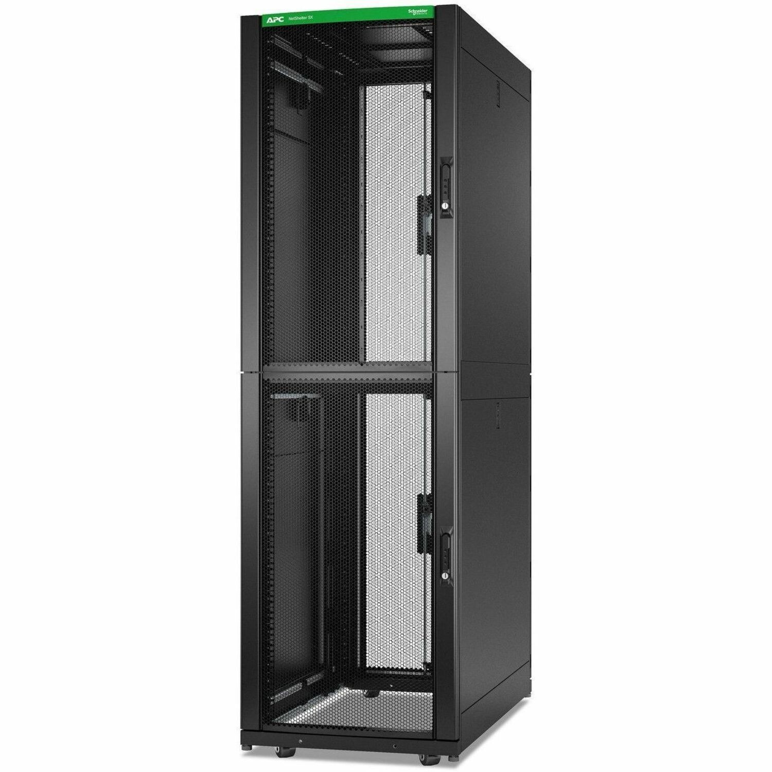 APC NetShelter SX Colocation Enclosure, 2 x 20U, 600W x 1070D mm, w/ Sides, Black [TAA]