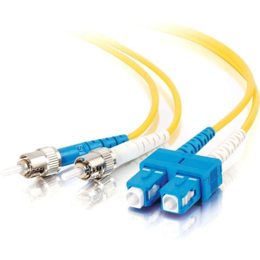 Cables To Go C2G SC-ST 9/125 Os2 Duplex Single-Mode Fiber Optic Cable, Yellow, 10M, Taa