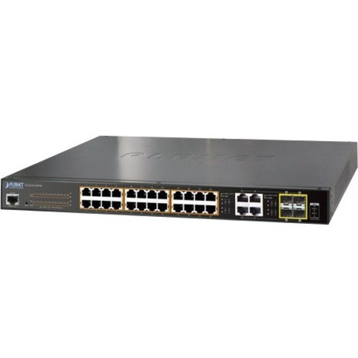 Planet 24-Port 10/100/1000T 802.3at PoE + 4-Port Gigabit TP/SFP Combo Managed Switch