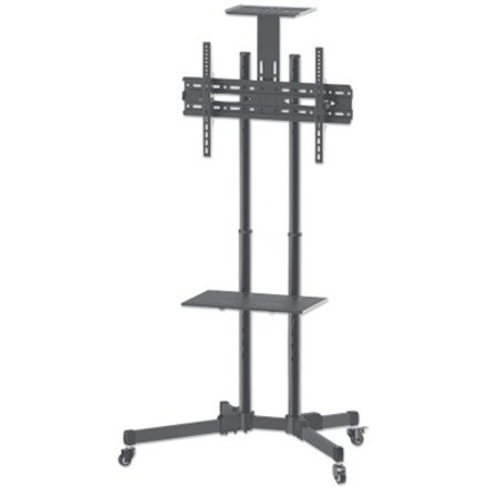 Manhattan Universal Economy Multimedia TV Cart For 37"-70" Displays, Black