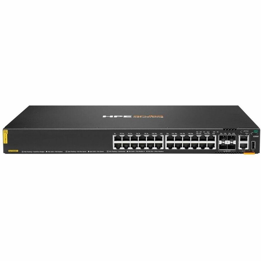 Aruba CX 6200F 24G Class 4 PoE 4SFP+ 370W Switch