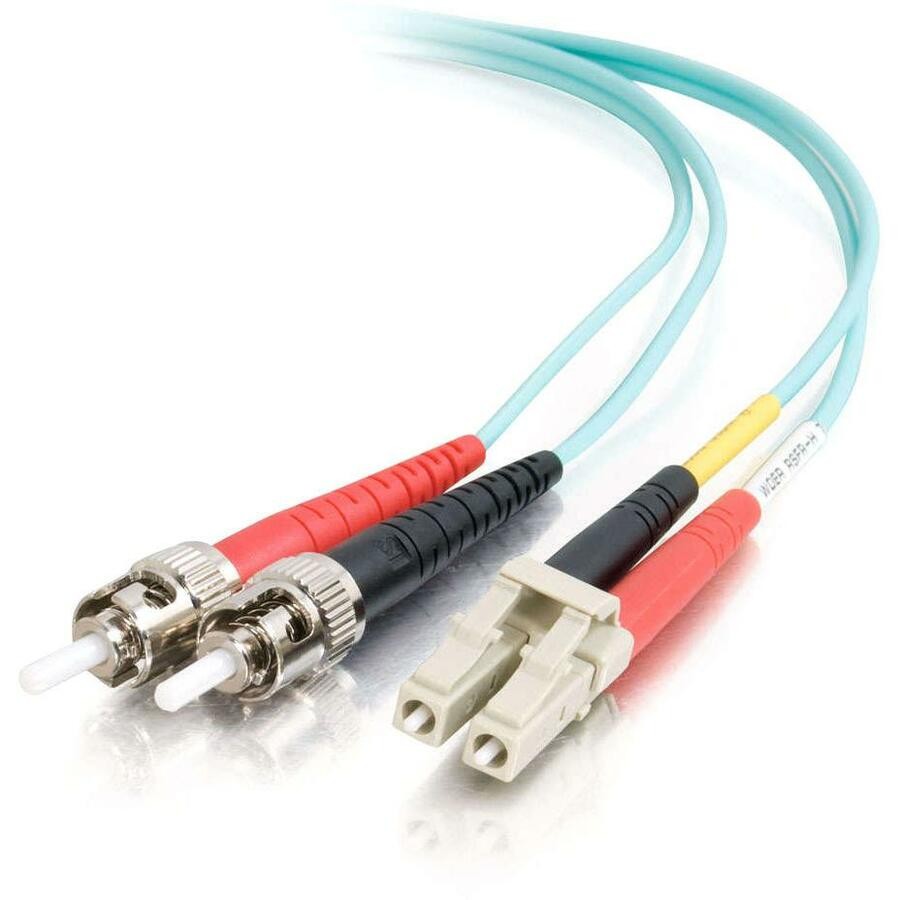 Cables To Go C2G 2M LC-ST 10Gb 50/125 Om3 Duplex Multimode PVC Fiber Optic Cable - Aqua