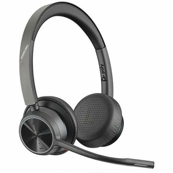 Poly Voyager 4300 UC 4320 Wired/Wireless On-ear, Over-the-head Stereo Headset - Black