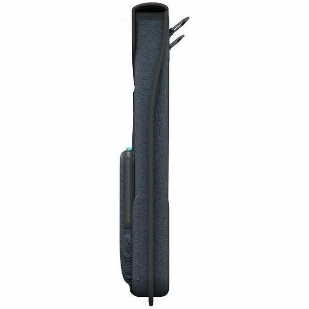 EVA Sleeve for Laptop/ Chromebook w/ Pocket, Shoulder Strap & ID Window , 13/14" Black Fabric