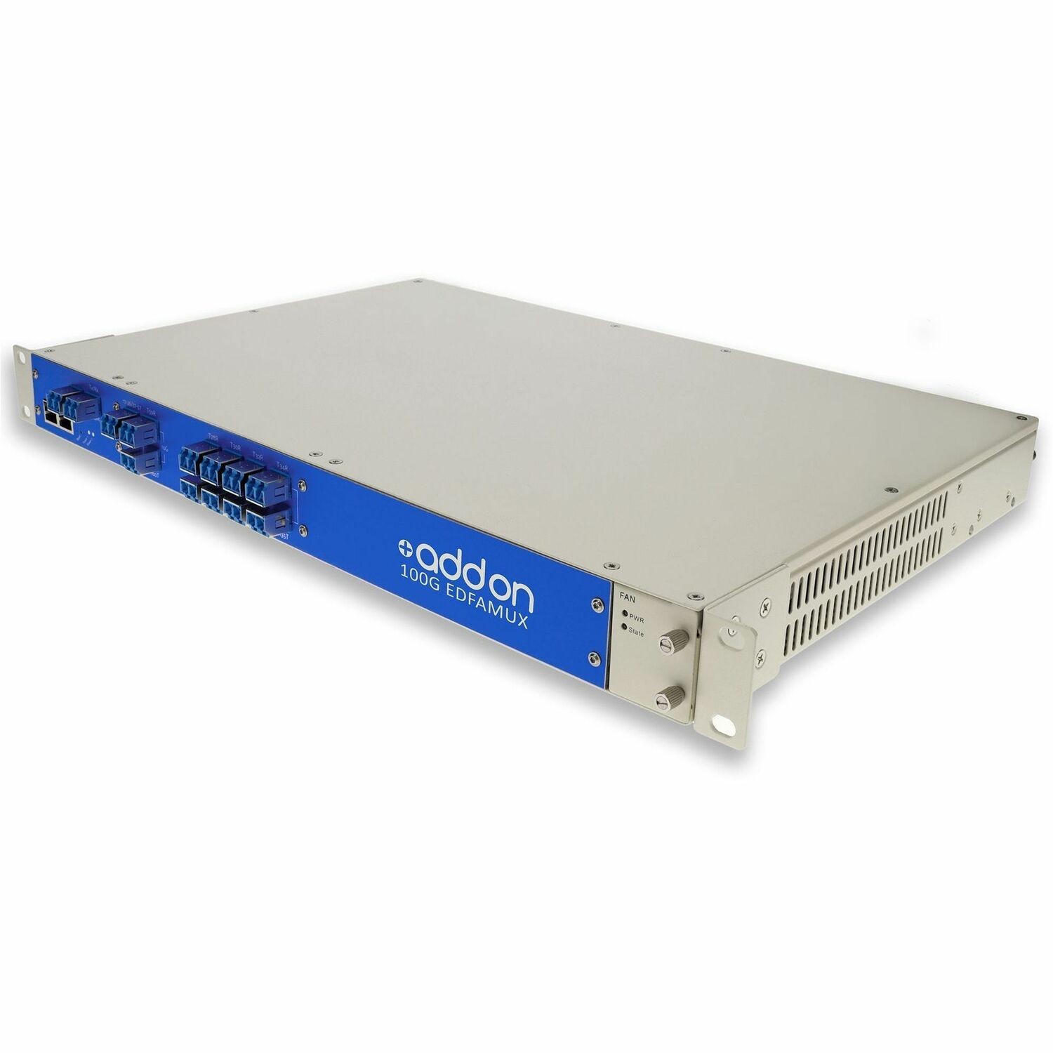 AddOn 8 Channel C-Band Active MUX EDFAs and Tunable Dispersion Compensator, ITU 100GHz, Channels 28-35, 8x100G, 120km, Power Budget 35.5dB (Link Engineering Req'd)