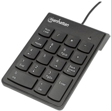Manhattan 19-Key Usb Numeric Keypad Win 2000/XP/Vista/7, Black